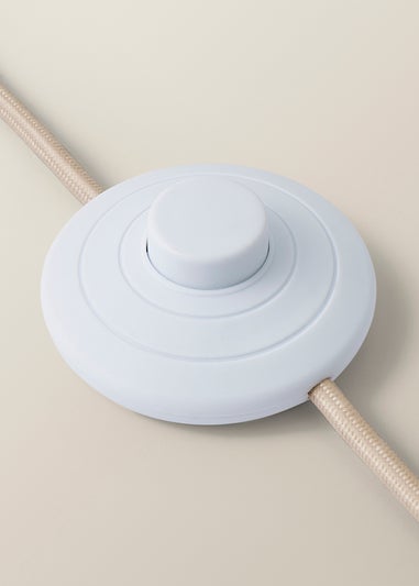 ValueLights Wyatt Linen Tall Lamp Shade Walnut Wood Bobbin Floor Lamp