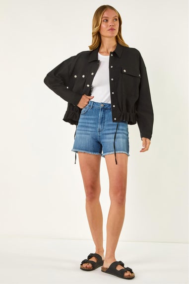 Roman Black Utility Collared Pocket Jacket