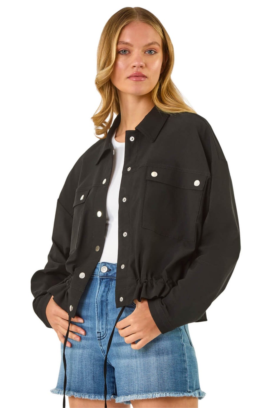 Roman Black Utility Collared Pocket Jacket