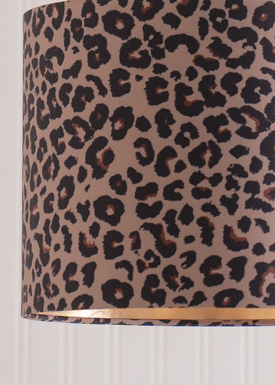 ValueLights Oasis Leopard Print Fabric with Inner Drum Ceiling Lamp Shade