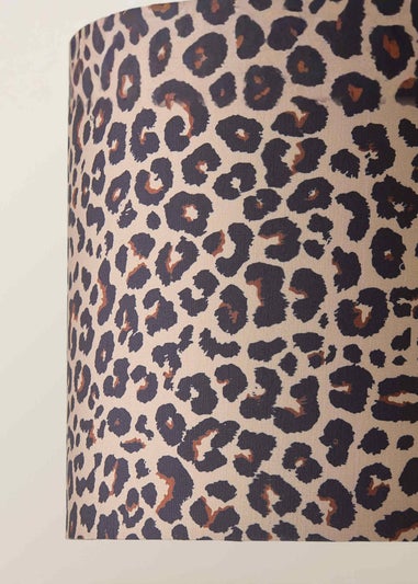 ValueLights Oasis Leopard Print Fabric with Inner Drum Ceiling Lamp Shade