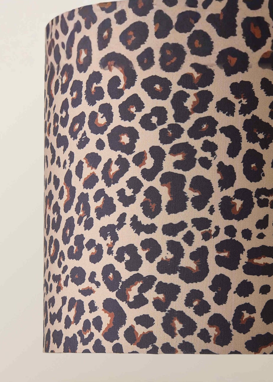 ValueLights Oasis Leopard Print Fabric with Inner Drum Ceiling Lamp Shade
