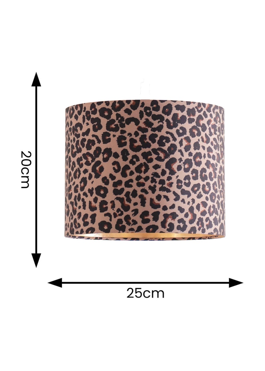 ValueLights Oasis Leopard Print Fabric with Inner Drum Ceiling Lamp Shade