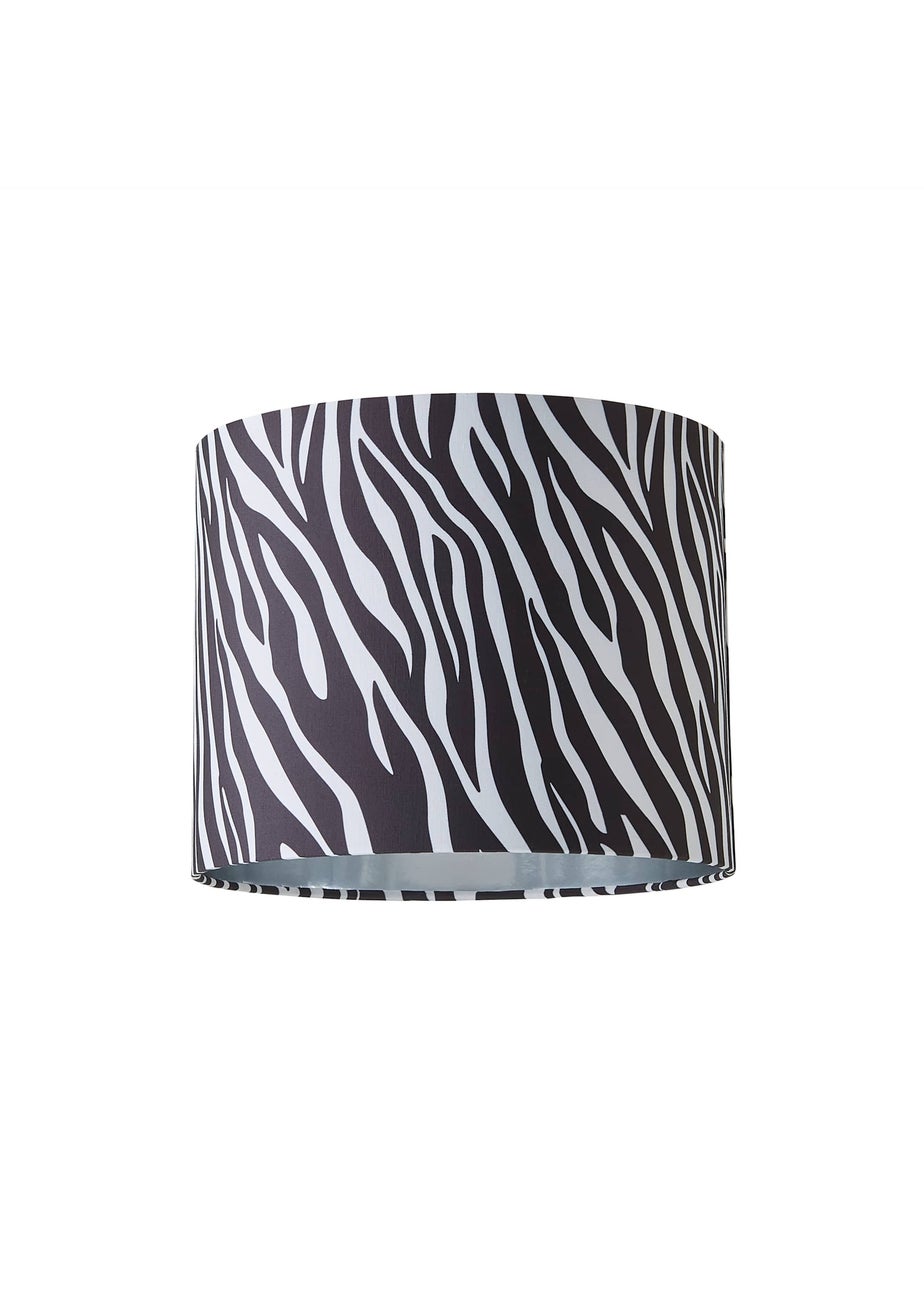 ValueLights Oasis Zebra Print Fabric with Inner Drum Ceiling Lamp Shade