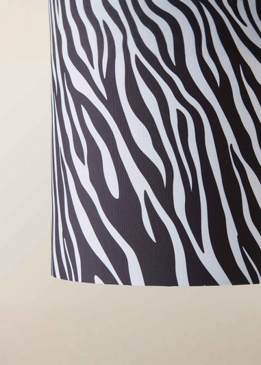ValueLights Oasis Zebra Print Fabric with Inner Drum Ceiling Lamp Shade