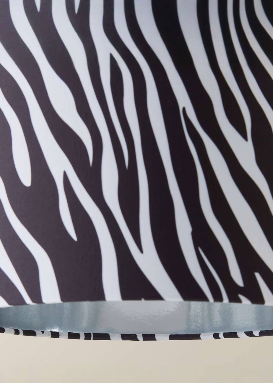 ValueLights Oasis Zebra Print Fabric with Inner Drum Ceiling Lamp Shade