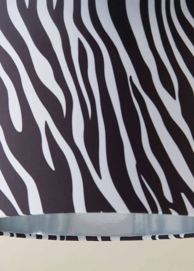 ValueLights Oasis Zebra Print Fabric with Inner Drum Ceiling Lamp Shade