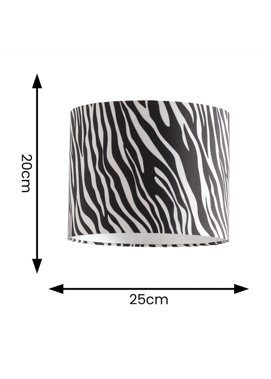 ValueLights Oasis Zebra Print Fabric with Inner Drum Ceiling Lamp Shade