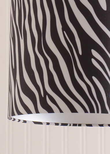 ValueLights Oasis Zebra Print Fabric with Inner Drum Ceiling Lamp Shade