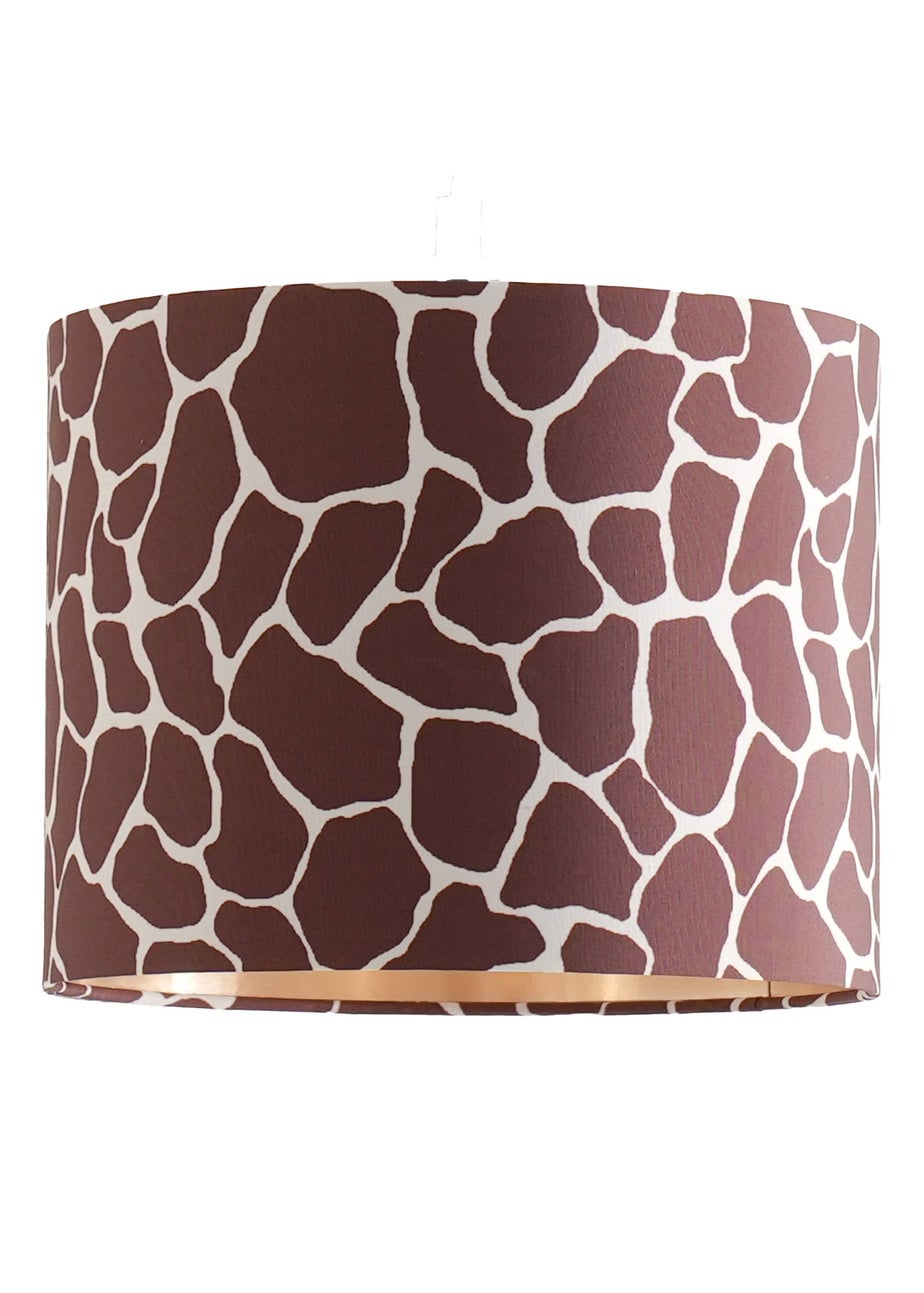 ValueLights Oasis Giraffe Print Fabric with Inner Drum Ceiling Lamp Shade