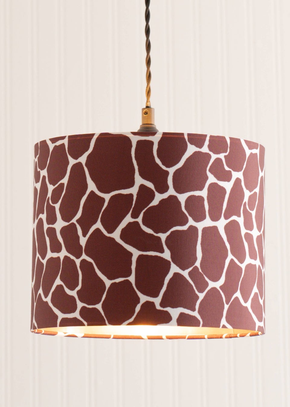 ValueLights Oasis Giraffe Print Fabric with Inner Drum Ceiling Lamp Shade