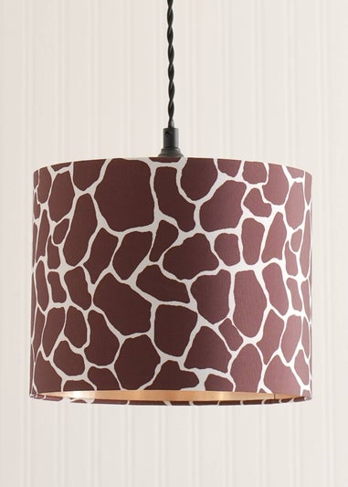 ValueLights Oasis Giraffe Print Fabric with Inner Drum Ceiling Lamp Shade
