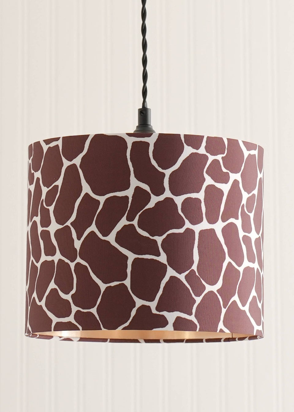 ValueLights Oasis Giraffe Print Fabric with Inner Drum Ceiling Lamp Shade