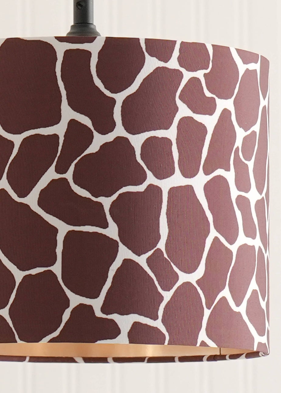 ValueLights Oasis Giraffe Print Fabric with Inner Drum Ceiling Lamp Shade