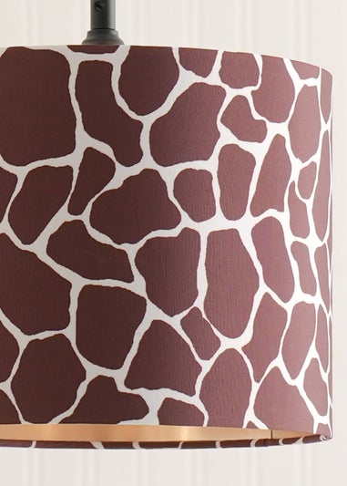 ValueLights Oasis Giraffe Print Fabric with Inner Drum Ceiling Lamp Shade