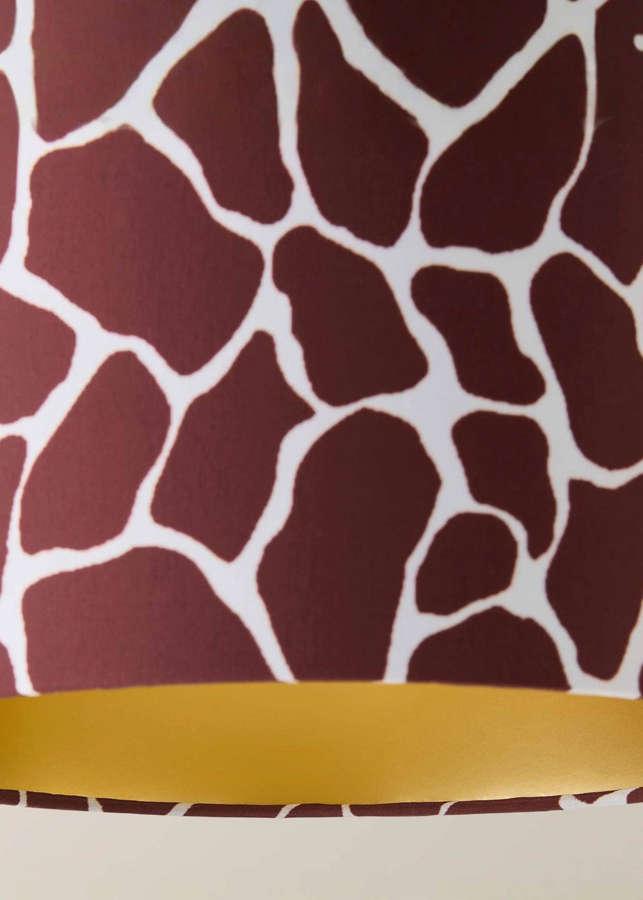 ValueLights Oasis Giraffe Print Fabric with Inner Drum Ceiling Lamp Shade