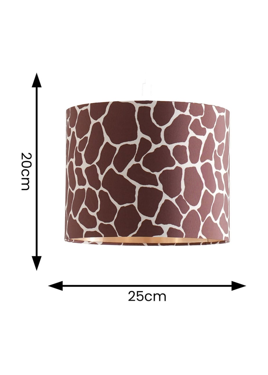 ValueLights Oasis Giraffe Print Fabric with Inner Drum Ceiling Lamp Shade