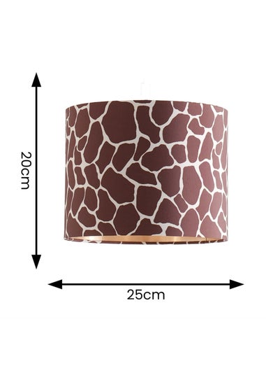 ValueLights Oasis Giraffe Print Fabric with Inner Drum Ceiling Lamp Shade