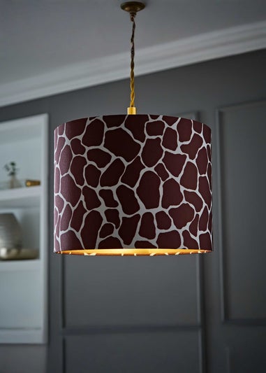 ValueLights Oasis Giraffe Print Fabric with Inner Drum Ceiling Lamp Shade