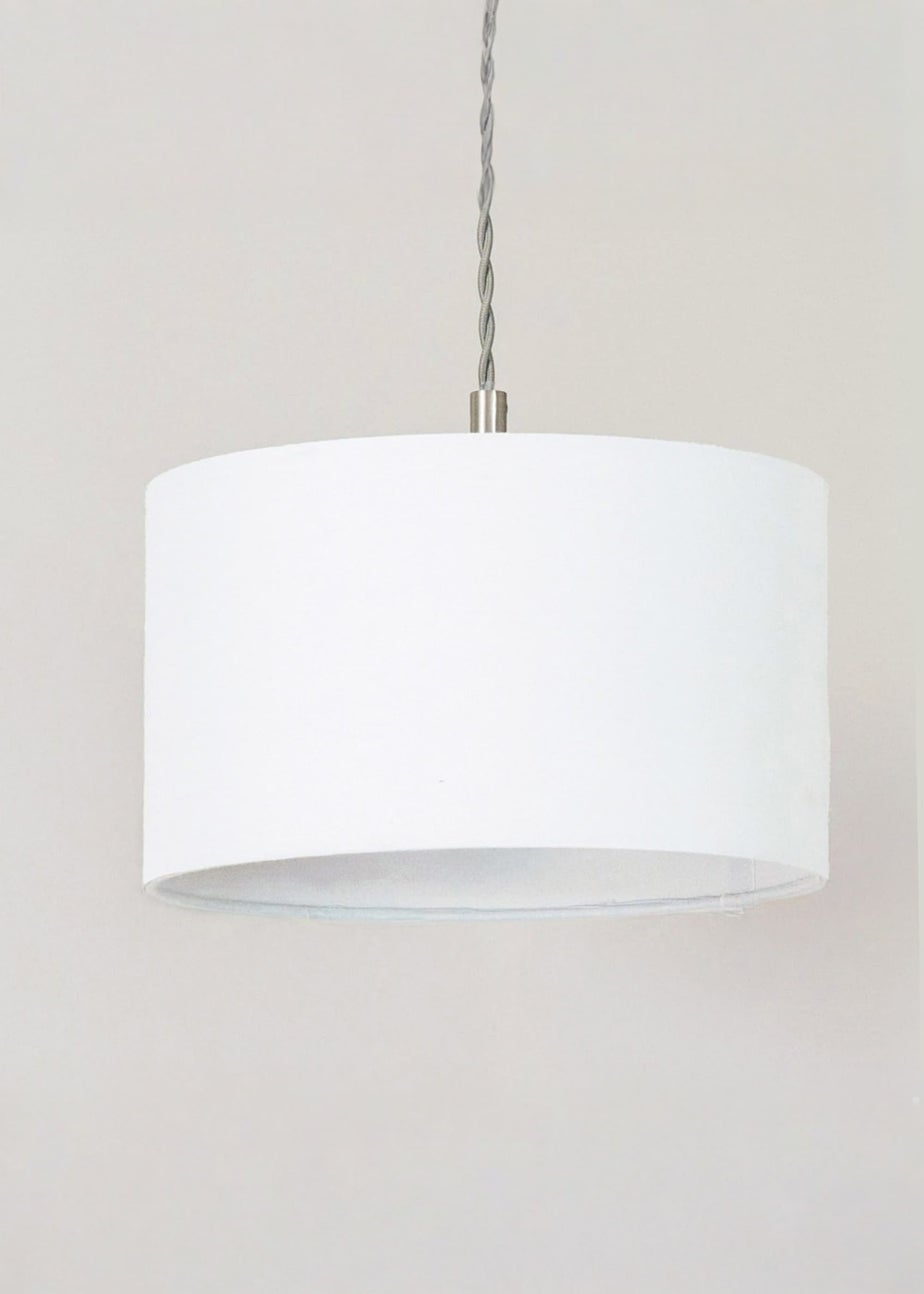 ValueLights Reni White Drum Shade 3 Drop Bar Diner Ceiling Pendant Light