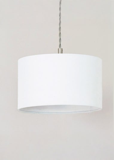 ValueLights Reni White Drum Shade 3 Drop Bar Diner Ceiling Pendant Light