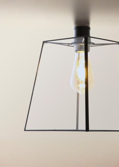 ValueLights Susie Glass Lantern Lamp Shade 3 Drop Diner Ceiling Pendant Light