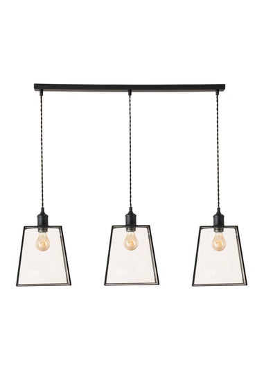 ValueLights Susie Glass Lantern Lamp Shade 3 Drop Diner Ceiling Pendant Light