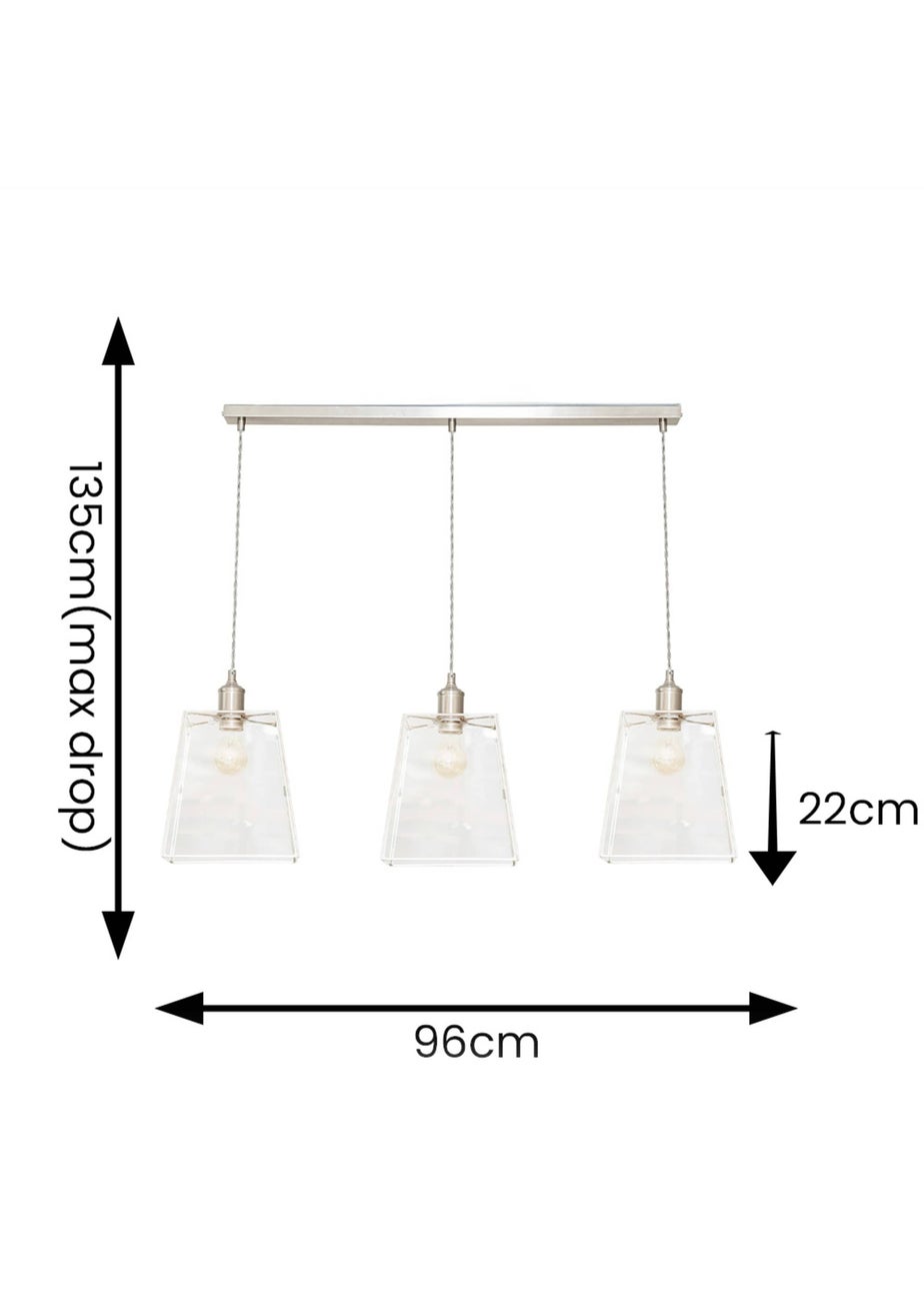 ValueLights Susie Glass Lantern Lamp Shade 3 Drop Diner Ceiling Pendant Light