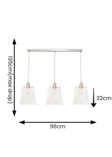 ValueLights Susie Glass Lantern Lamp Shade 3 Drop Diner Ceiling Pendant Light