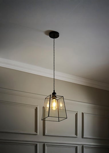 ValueLights Susie Glass Lantern Lamp Shade Matte Single Ceiling Pendant Light