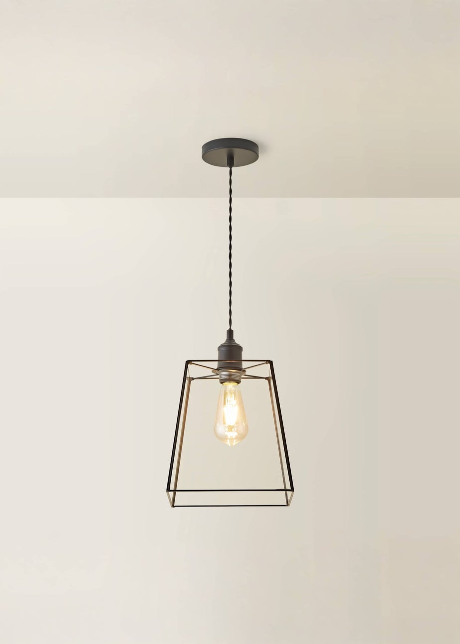 ValueLights Susie Glass Lantern Lamp Shade Matte Single Ceiling Pendant Light