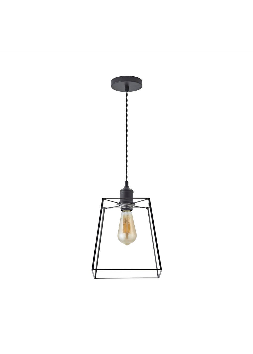 ValueLights Susie Glass Lantern Lamp Shade Matte Single Ceiling Pendant Light
