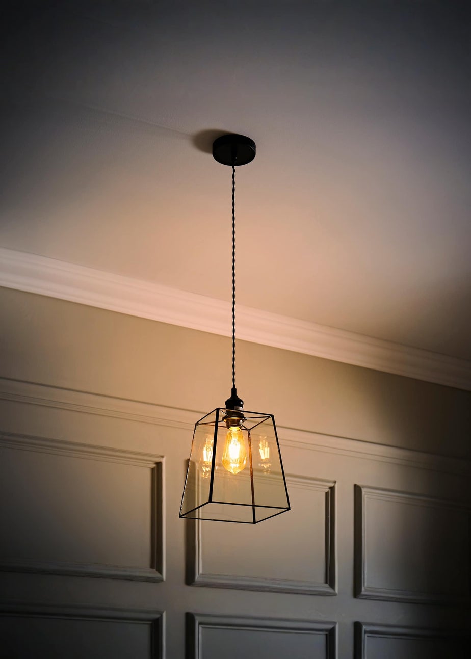 ValueLights Susie Glass Lantern Lamp Shade Matte Single Ceiling Pendant Light
