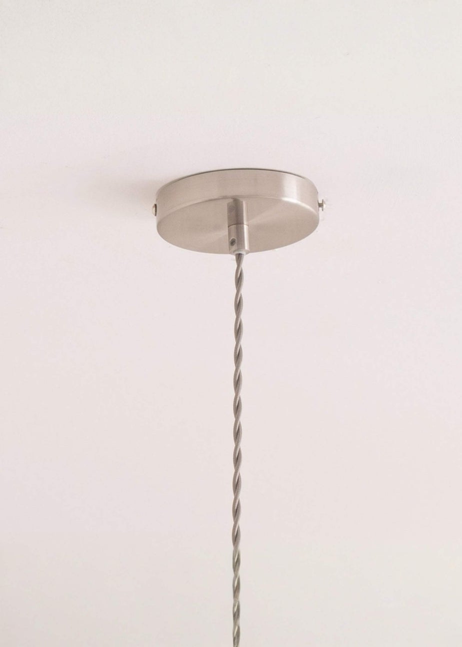 ValueLights Susie Glass Lantern Lamp Shade Brushed Chrome Single Ceiling Pendant Light