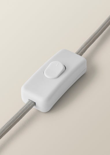 ValueLights Reid Linen Drum Shade Ribbed Ceramic Large Table Lamp