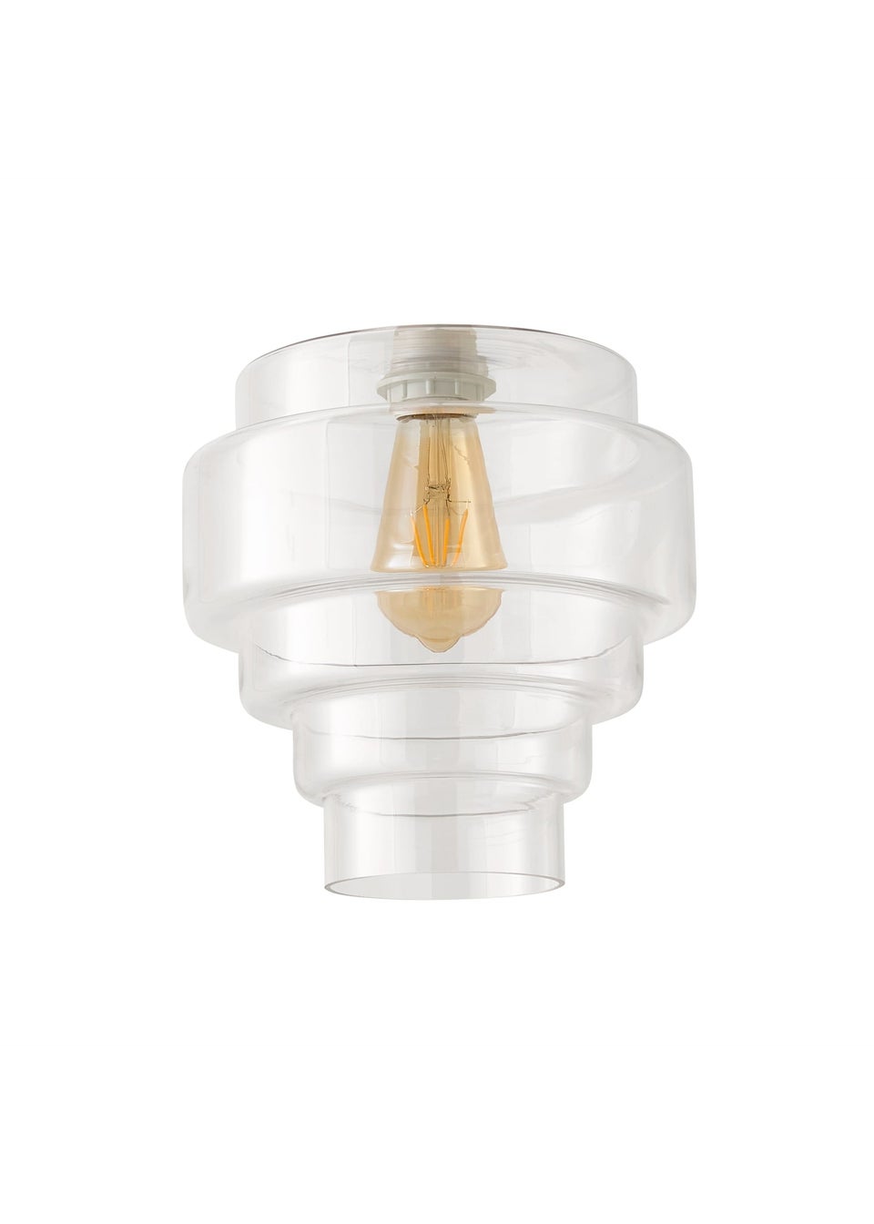 ValueLights Lane Clear Glass 5 Tier Layered Easy Fit Ceiling Pendant Lamp Shade