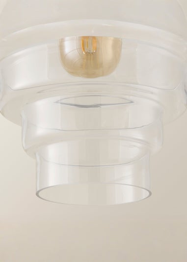 ValueLights Lane Clear Glass 5 Tier Layered Easy Fit Ceiling Pendant Lamp Shade