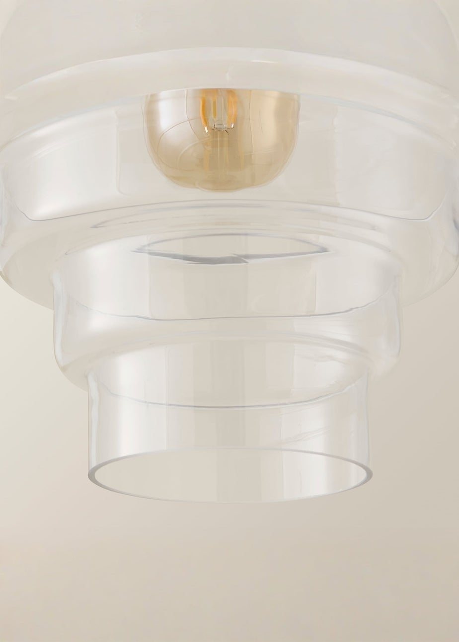 ValueLights Lane Clear Glass 5 Tier Layered Easy Fit Ceiling Pendant Lamp Shade