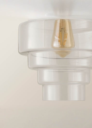 ValueLights Lane Clear Glass 5 Tier Layered Easy Fit Ceiling Pendant Lamp Shade