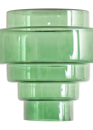 ValueLights Lane Green Glass 5 Tier Layered Easy Fit Ceiling Pendant Lamp Shade
