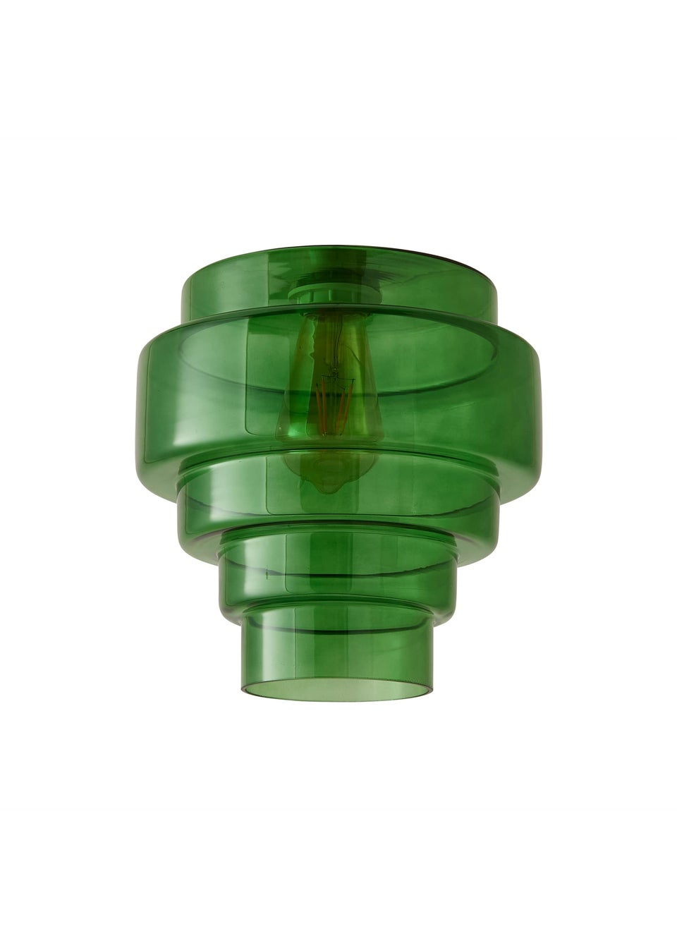 ValueLights Lane Green Glass 5 Tier Layered Easy Fit Ceiling Pendant Lamp Shade
