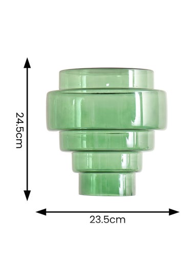 ValueLights Lane Green Glass 5 Tier Layered Easy Fit Ceiling Pendant Lamp Shade