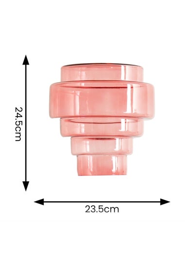 ValueLights Lane Pink Glass 5 Tier Layered Easy Fit Ceiling Pendant Lamp Shade