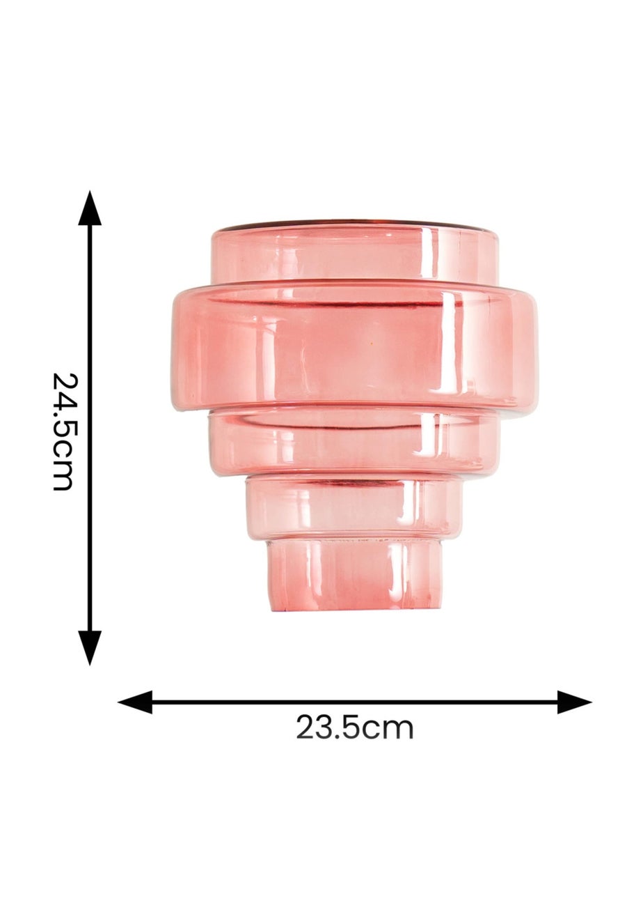 ValueLights Lane Pink Glass 5 Tier Layered Easy Fit Ceiling Pendant Lamp Shade