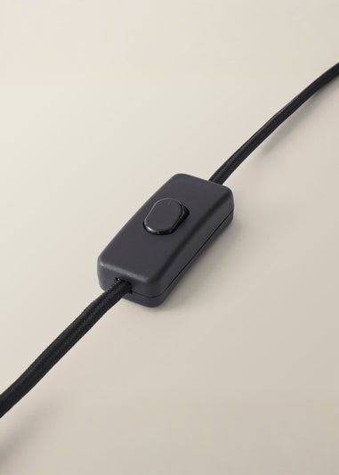 ValueLights Melanie Dark Marble Effect Table Lamp with Natural Linen Lamp Shade