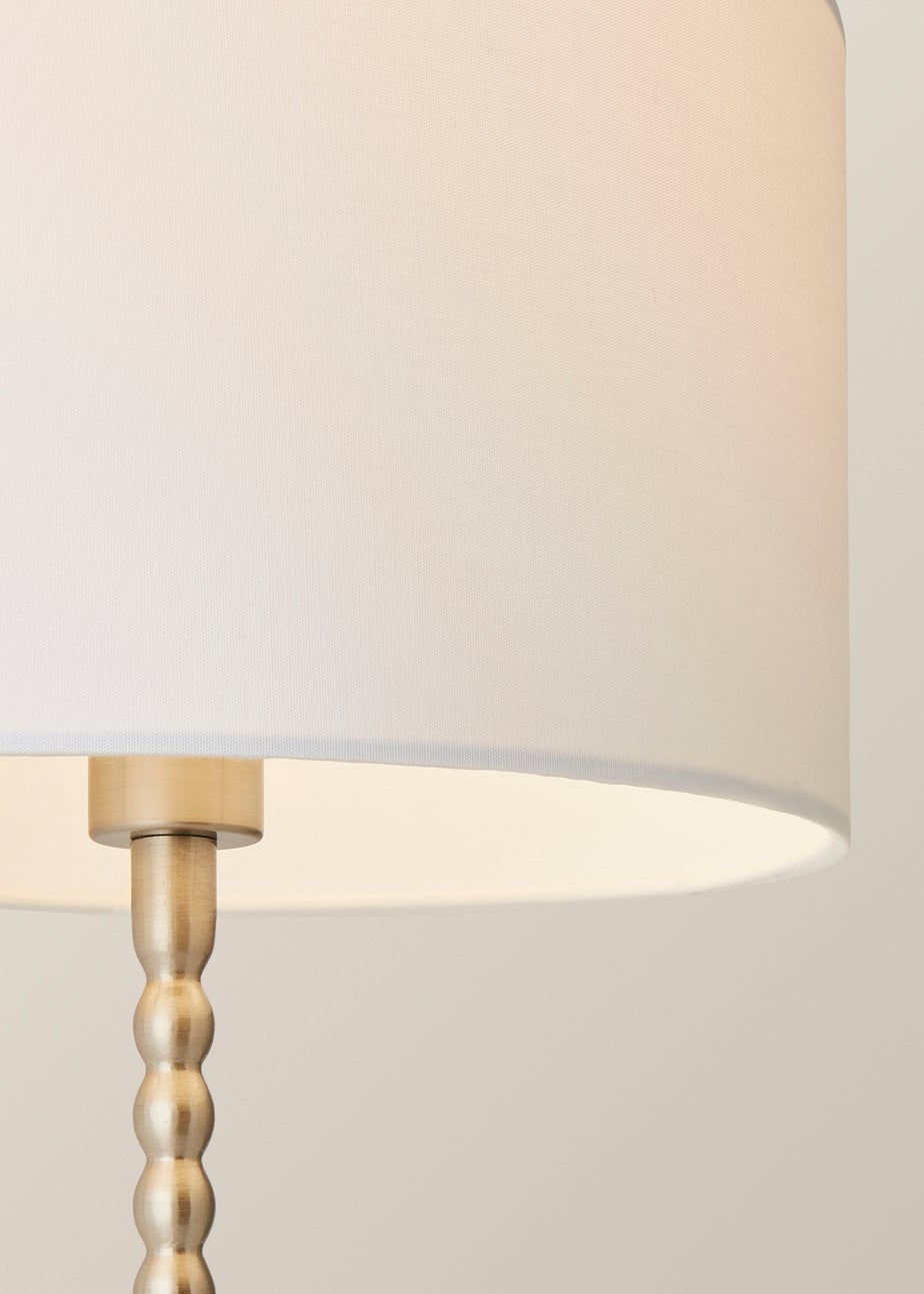 ValueLights Maeve Black Fabric Drum Lamp Shade Bobbin Bobble Table Lamp