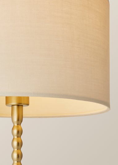 ValueLights Maeve Black Fabric Drum Lamp Shade Bobbin Bobble Table Lamp