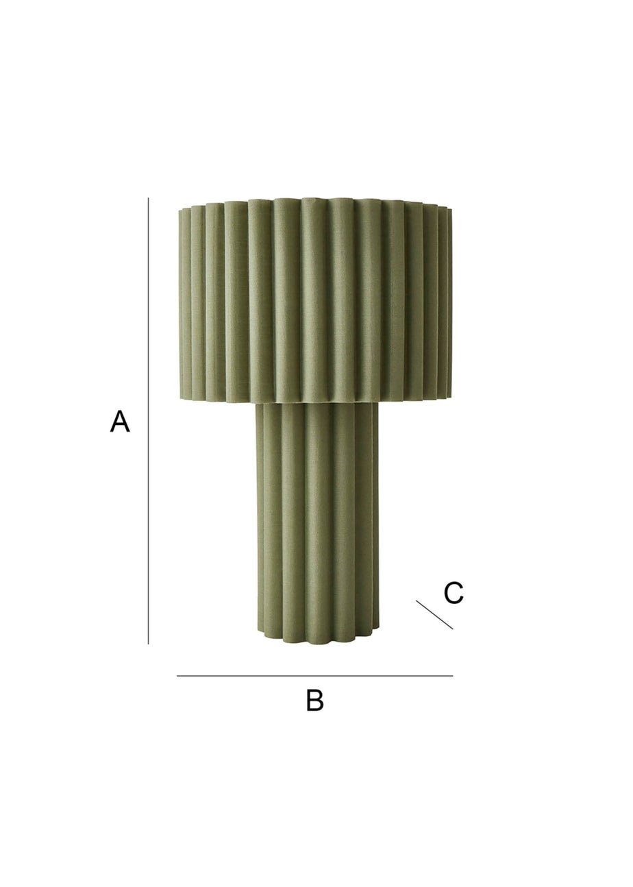 ValueLights Lenny Drum Lamp Shade Colour Drench Ribbed Full Fabric Table Lamp