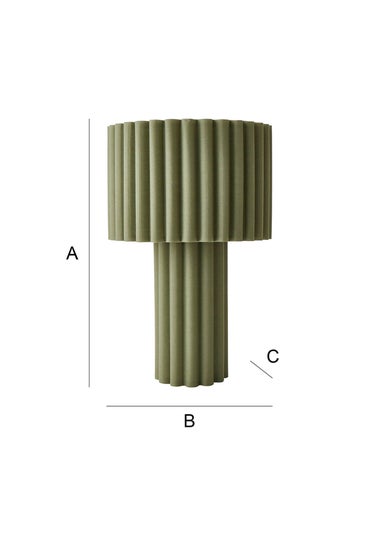 ValueLights Lenny Drum Lamp Shade Colour Drench Ribbed Full Fabric Table Lamp