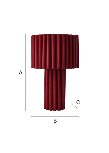 ValueLights Lenny Drum Lamp Shade Colour Drench Ribbed Full Fabric Table Lamp